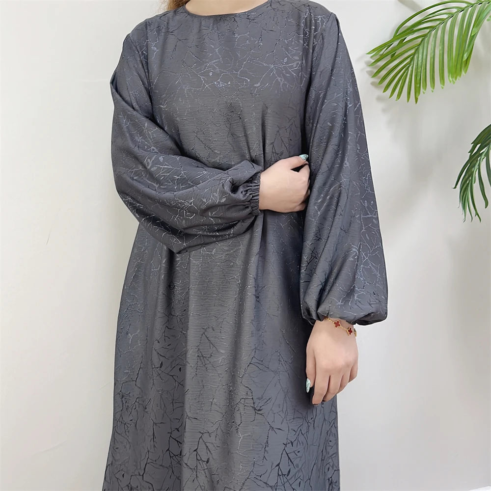 Ramadan Eid Satin Dubai Long Modest Dress Abaya Damen Islam Muslim Kaftan African Dresses For Women Kebaya Robe Femme Musulmane.