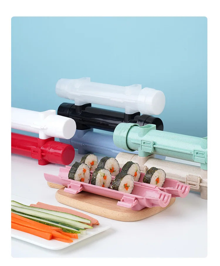 DIY Cylinder Sushi Making Machine Quick Sushi Bazooka Japanese Rolled Rice Meat Mold Rice Ball Mold  Kitchen Bento Accessories.