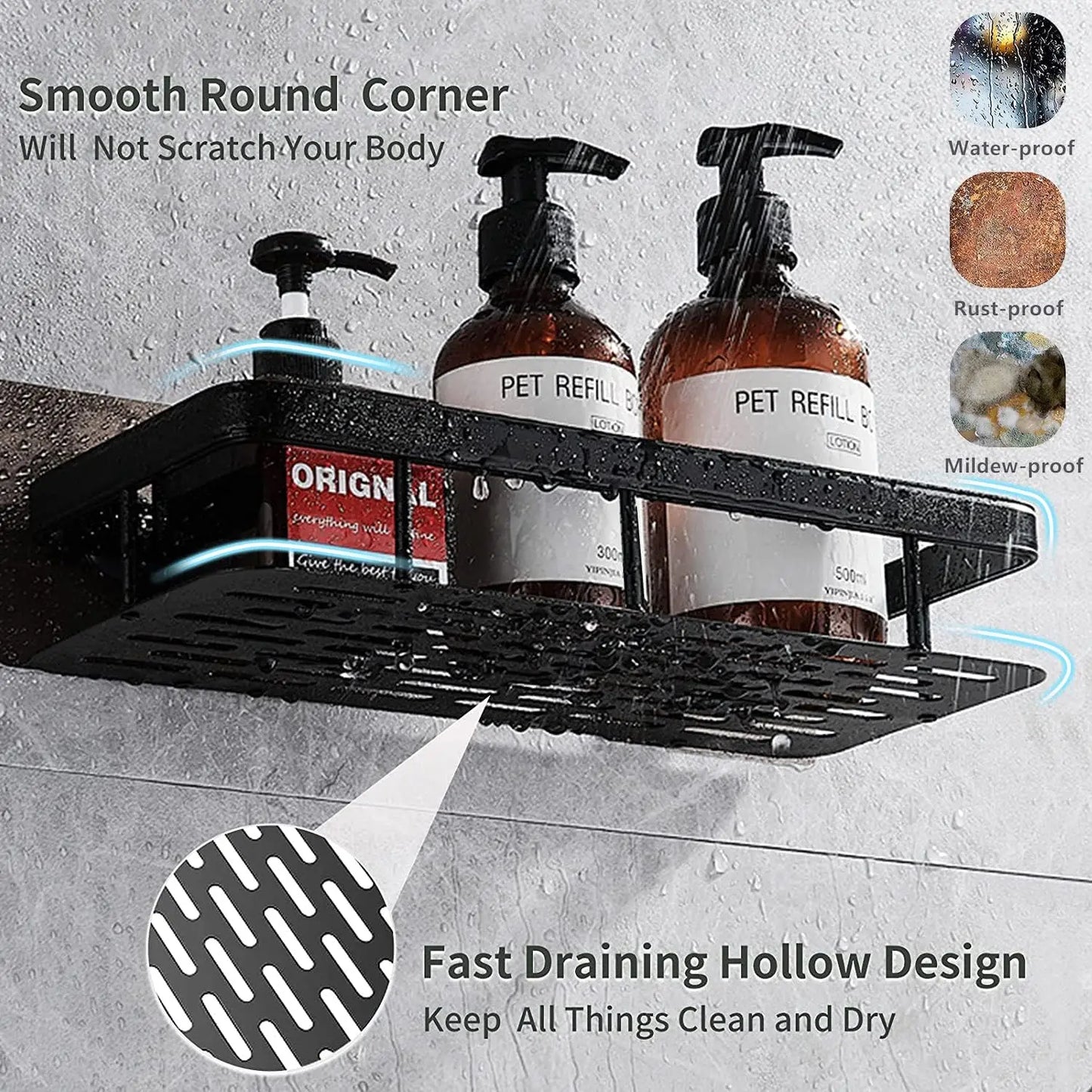 Klebstoff Dusch-Caddy Regal Metall Wand Badezimmer regale Korb Kein Bohren Gestelle Für Badezimmer-Speicher-Organizer & Heim dekor