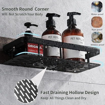 Klebstoff Dusch-Caddy Regal Metall Wand Badezimmer regale Korb Kein Bohren Gestelle Für Badezimmer-Speicher-Organizer & Heim dekor