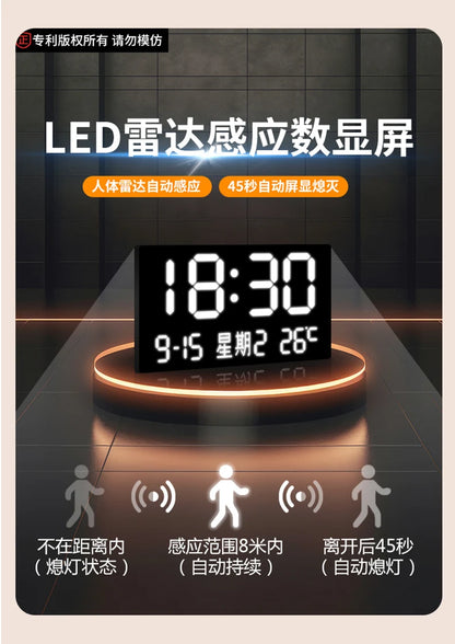 Wohnkultur LED Lichter Digital Display Wanduhr Wohnzimmer Wand Dekoration Hängen Malerei Digitale Elektronische Uhr