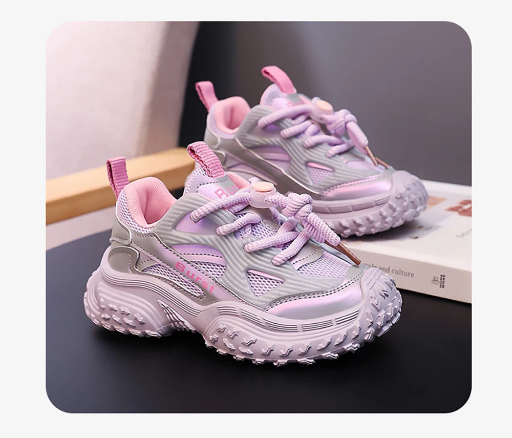2025 Autumn Sport Shoes For Children PU Leather Waterproof Kid's Sneakers Anti-slippery Breathable Boy's Girl's Running Shoes.