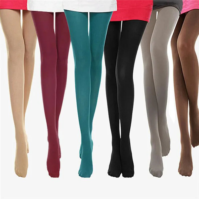 2024 Winter Woman Pantyhose 120D Translucent Wool Sock Pants Stocking Fleece Lined Tights Thermal Pants Legging Fake Pantyhose
