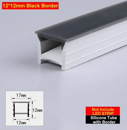 1M-10M Embedded LED Neon Rope Tube Black White Soft Recessed Silicone Diffuser Channel For 5050 COB Flexible Ribbon Strip Light