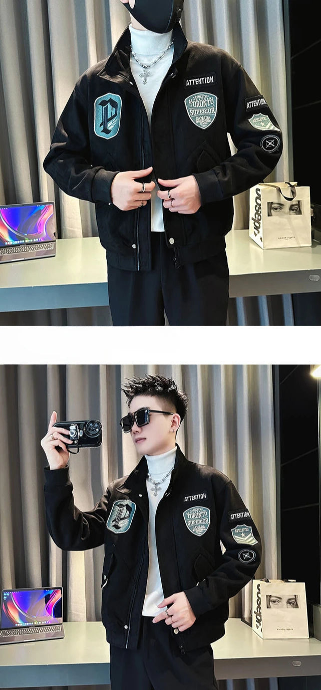 Male Bomber Jackets Stand Collar Short Korean Reviews Many Original Brands Men's Quilted Padded Coats Winter Casual Stylish Work.