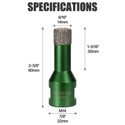 6–130 mm M14-Gewinde, trocken, vakuumgelöteter Marmor, Mauerwerk, Lochsäge, Öffner, Diamantbohrkrone für Keramikfliesen, Granit, Marmor