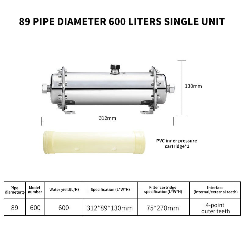 DIVEDEER Under-sink Water Purifier Central Whole-house High-flow Yellow Mud Water Tap Water Pipeline Filter Water Purifier.