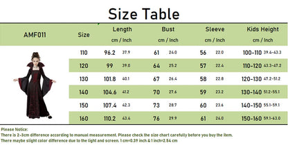 Halloween Hexen kostüm für Mädchen Kinder lange ausgestellte Ärmel Spitze Kleid bösartige Cosplay Kleidung beängstigende Verkleidung Kleidung.