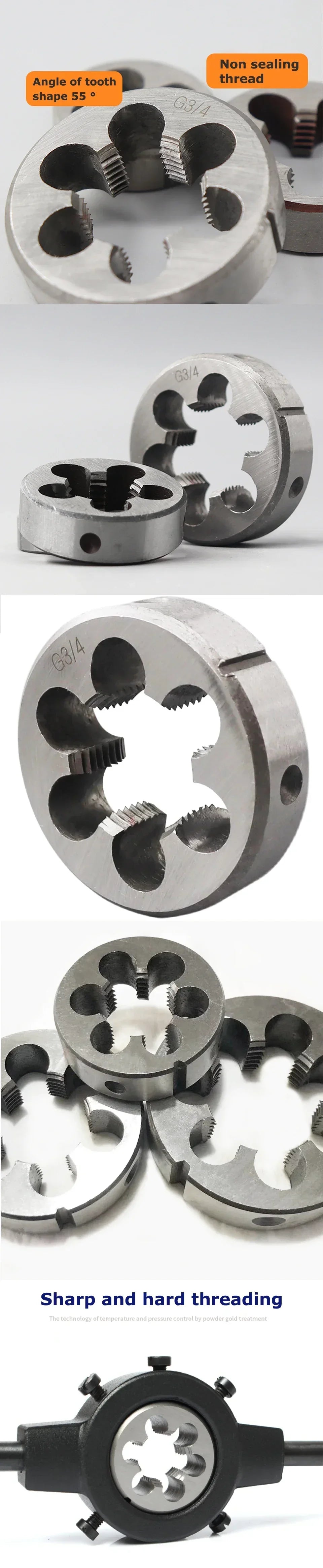 LOCO Rohrgewindeform, metrische runde Matrizen, G-Schneidwerkzeug für die rechte Hand, legierter Stahl, G1/16 G1/8 G1/4 G3/8 G1/2 G5/8 G3/4 G7/8 G1''