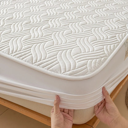 Dreamreal Cotton Thick Quilted Mattress Cover Anti-bacterial Anti-mite Mattress Protector Topper Pad Soft Fitted Sheet 6 Colors.