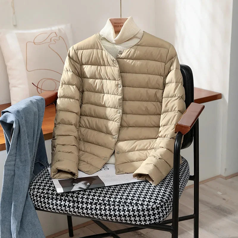 Neuheiten frauen Weiße Ente Unten Liner Puffer Jacke 2023 Herbst Winter Weibliche Warm Halten Koreanische Büro Dame Unten Mantel