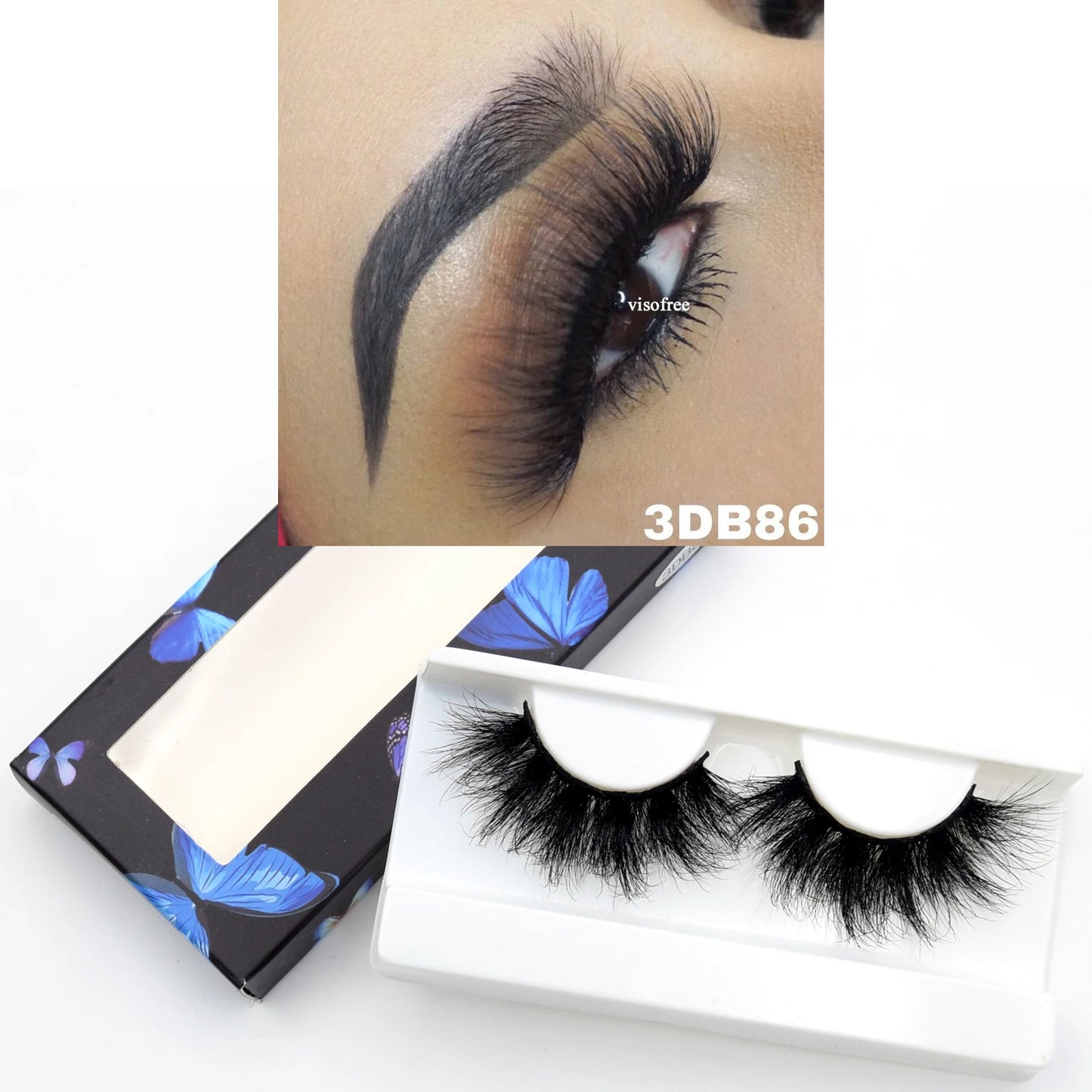 Visofree Eyelashes 3D Mink Eyelashes Long Lasting Mink Lashes Natural Dramatic Volume Eyelashes Extension False Eyelashes D08