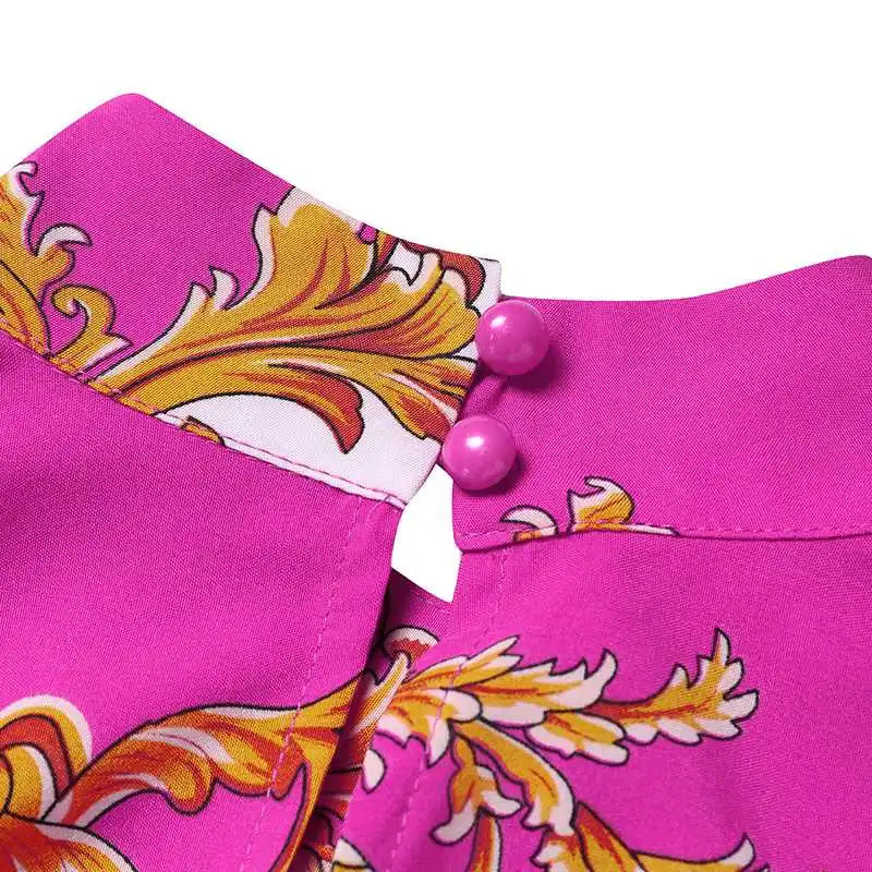 Plus Size 5XL VONDA Women Party Sundress Bohemian Stand Collar Sleeveless Print Maxi Dress Casual Bat Sleeve Satin Long Vestidos.