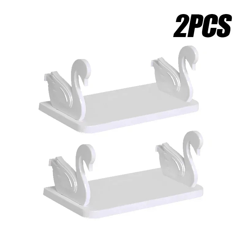 1/2/4PCS Langlebige Schwan Wand Regal Kein Bohren Montiert Küche Bad Organizer Handtuch Rack Platzsparende bad Zubehör