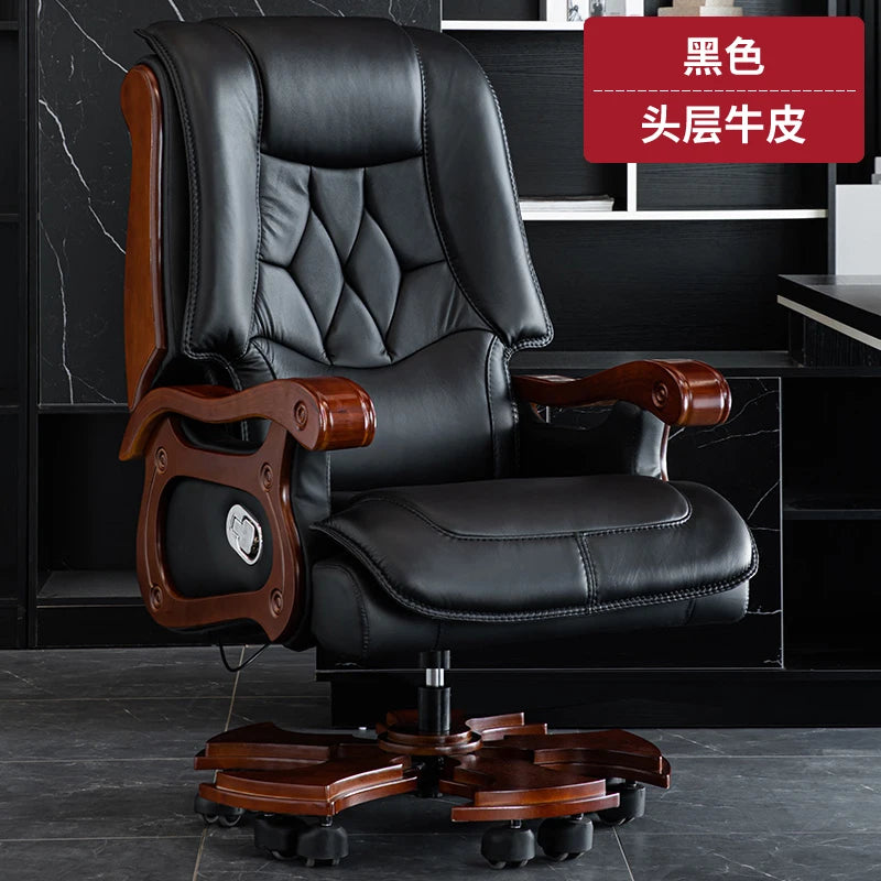 Business Leder Büro Computer Stuhl Liege Verstellbare Rückenlehne Executive Rotierenden Stuhl Massage Computer Büro Möbel