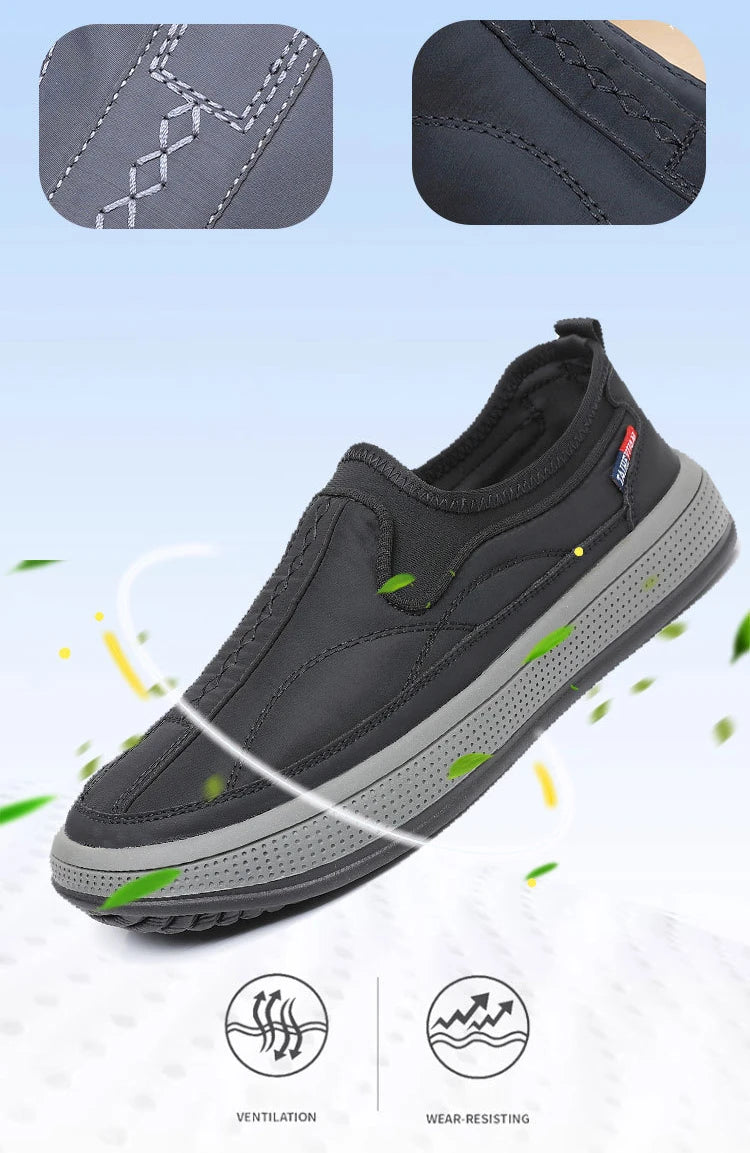 Casual Men's Cloth Shoes Outdoor Men Sports Shoes Comfortable Wear-resistant Soft Bottom Sneakers Light Anti-Slip Walking Shoes.