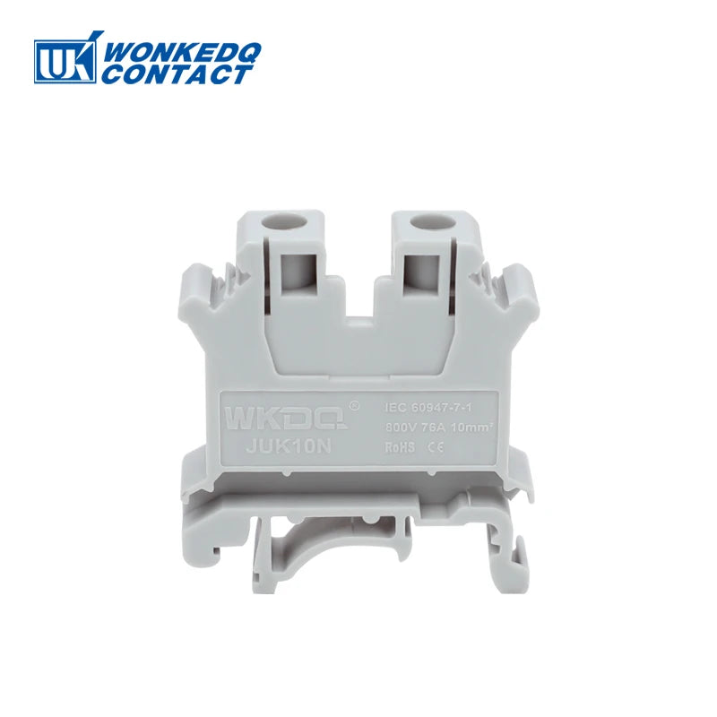 10 Stück UK 10N DIN-Schienenklemmenblock mit Schraubenzug, 10 mm Kabelstecker, mehrfarbig, Universaldraht, elektrischer Steckverbinder UK10N.