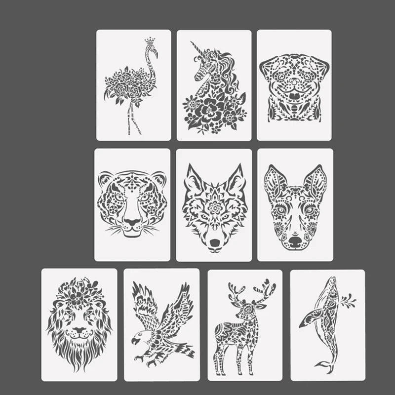Scratch Art Paper Set 10 Sheets 5 Stencil Templates World Landmarks Animal DIY Kit Creative Painting Craft Magic Toy Kids Gift