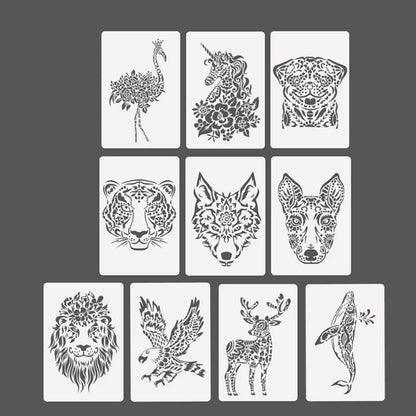 Scratch Art Paper Set 10 Sheets 5 Stencil Templates World Landmarks Animal DIY Kit Creative Painting Craft Magic Toy Kids Gift
