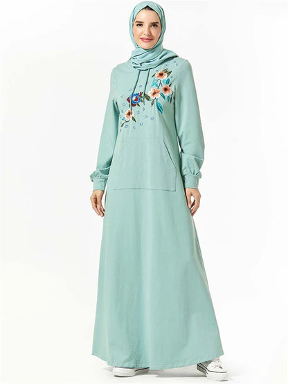 Ramadan Eid Green Abaya Damen Dubai Islamic Prayer Clothes Women Muslim Dress Kebaya Kaftan Robe Musulmane Caftan Marocain Femme.