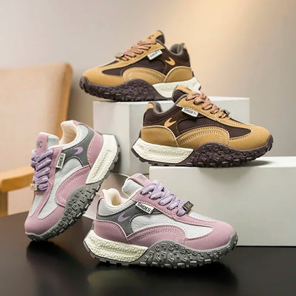 Girls Trendy Athletic Sneakers Durable Suede Comfortable Fit NonSlip Rubber Outsole Kids Causal Shoes Non-slip Boys Sports Shoes