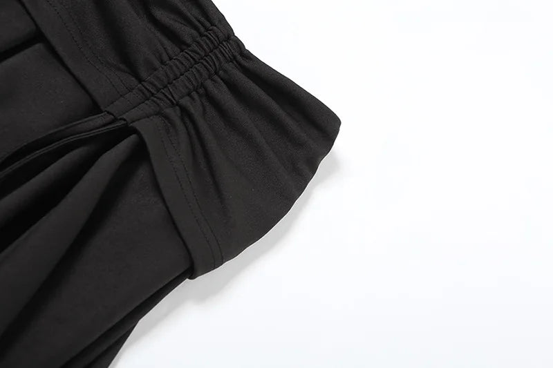 Goth Dark Mall Gothic Dropped Waist Drawstring Mini Skirt Punk Grunge Women Irregular Hem A-line Skirts Chic E-girl Techwear Y2K.