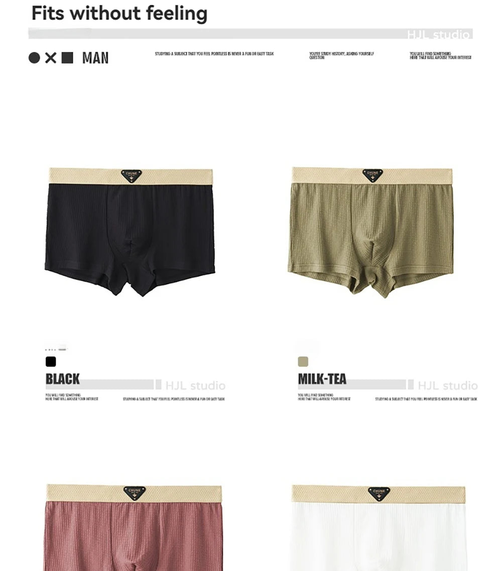 3 Teile/paket 100% Baumwolle Solide Stricken Gestreiften männer Höschen Super Weiche Hygroskopischen Atmungsaktive Boxer Hohe Elastische Taille Mann Unterwäsche