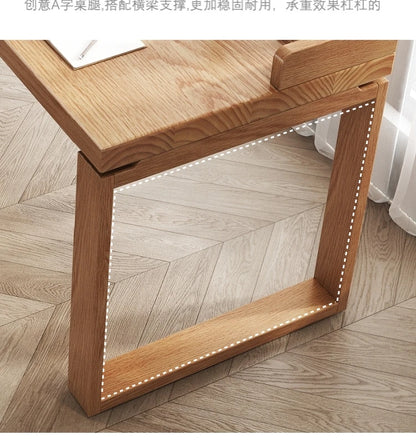 Solid wood double desk against the wall Long table Household simple modern student writing desk Study table Office computer desk