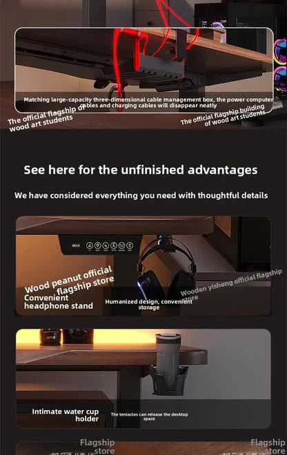 Elektrischer höhenverstellbarer intelligenter Stehschreibtisch, Computer-Workstation, Heimbüro, Gaming-Tisch, Arbeitszimmer, Schreibtisch, Desktop-Computer