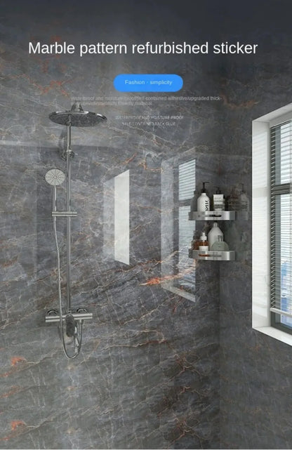 80CM Marble Self Adhesive Waterproof Wallpaper for Bathroom Wall Deocr Kitchen Oil Proof Mould-Proof Wall Stickers Home Decor