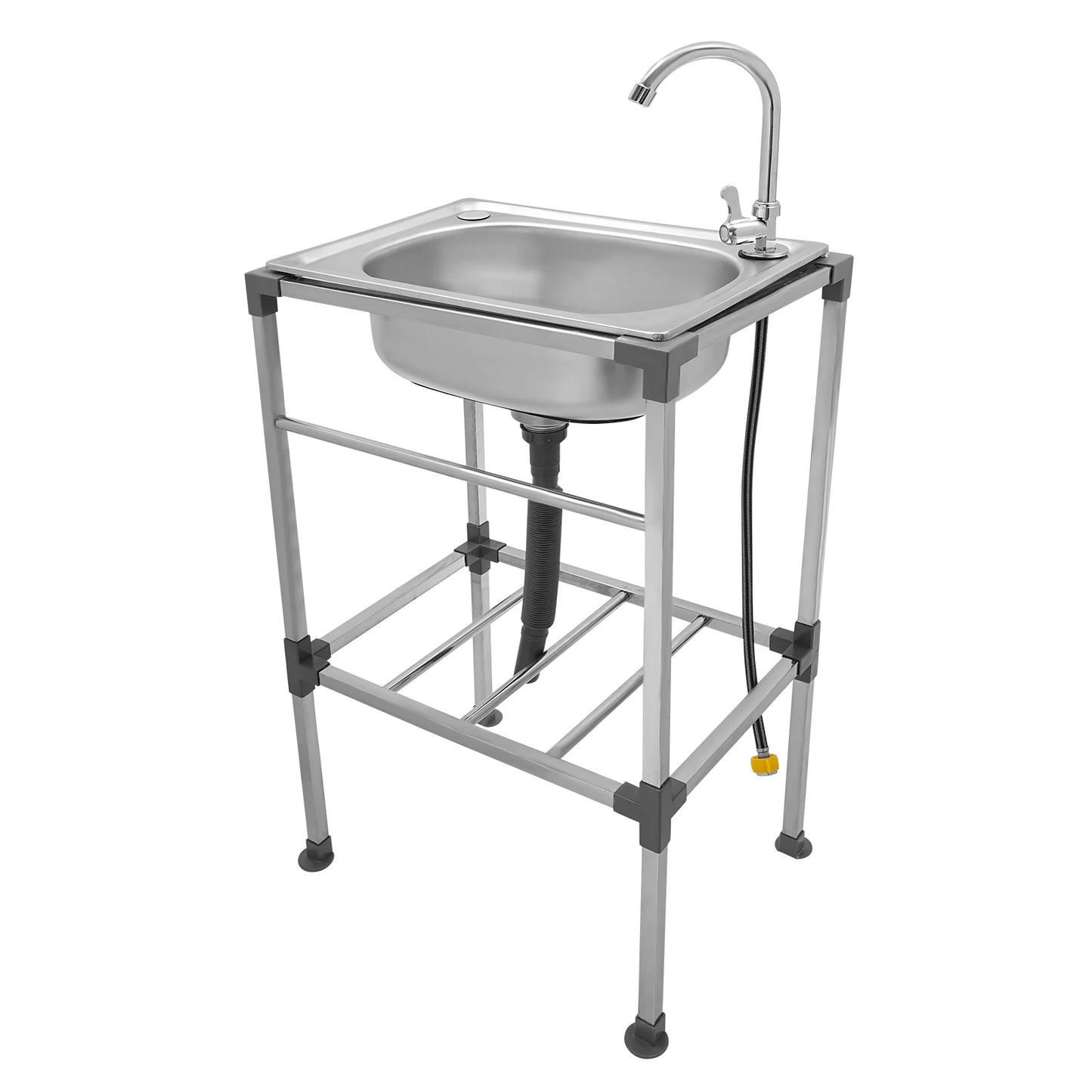 Freistehendes Küchenspülbecken mit Wasserhahn, 18,9 x 13,78 Zoll, Mehrzweckspülbecken-Set aus Edelstahl, 132 Pfund Kapazität für Zuhause, Wäsche, Garage