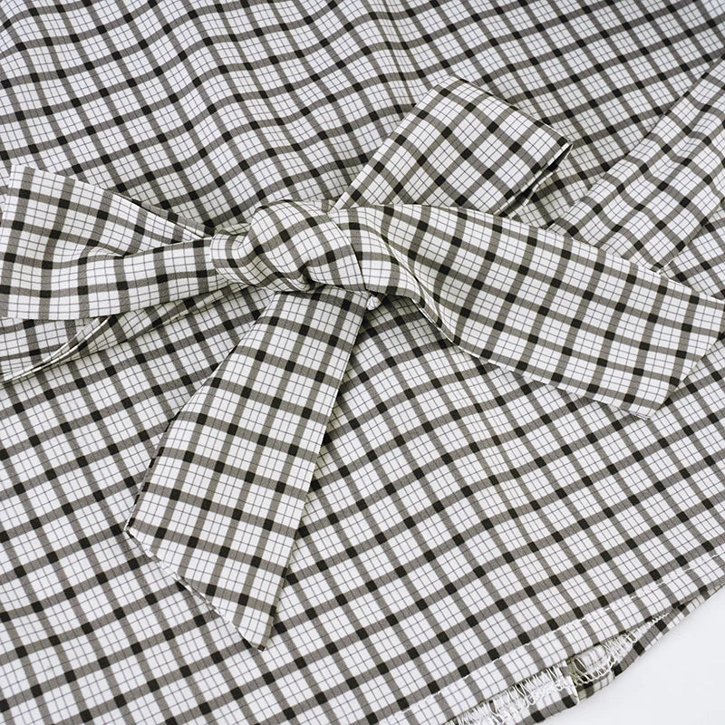 2025 Autumn Winter Women Vintage Long Sleeve Checkered Shirt Design Crop Blouse Y2k 2000s Top Stylish High Street Gyaru Coquette.