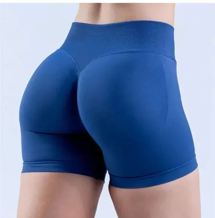Summer High Waisted Yoga Shorts Women  Fashionable and Sexy Running Fitness Pants Solid Color High Elastic Yoga Leggings.