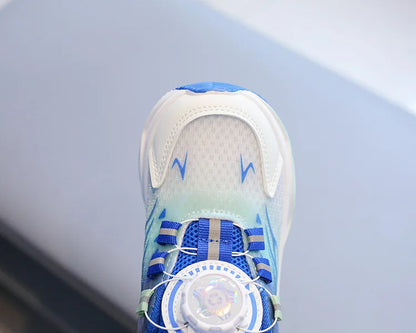 Tenis Child Shoe Casual Sneaker for Boy Kid Shoe for Girl Rotating Buttons Running Shoe for Girl Soft Sole Mesh Braeathable Shoe