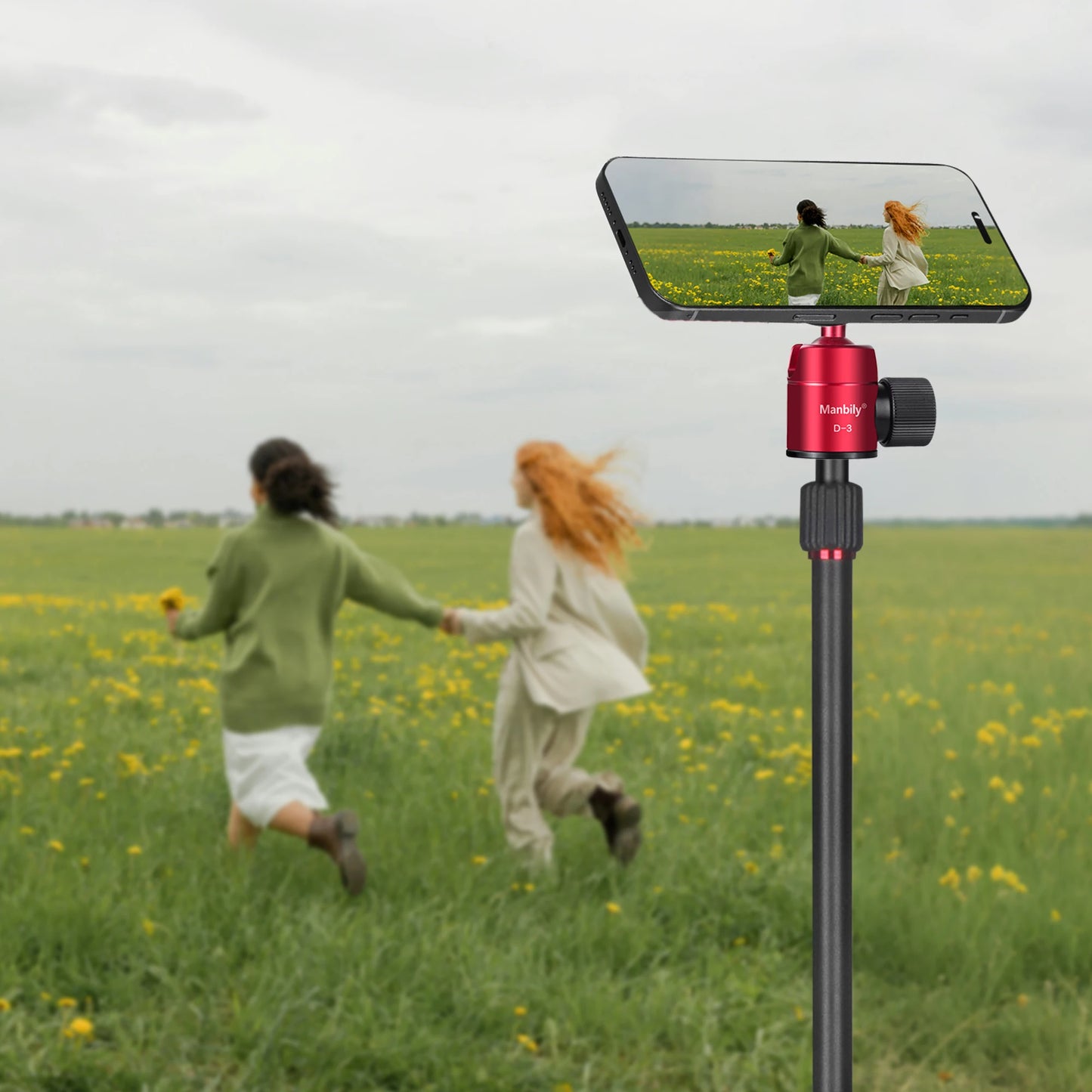 Manbily GF-M25 Aluminum Magnetic Golf Monopod Selfie Stick with Ground Spike Stakes Magnetic Tripod Stand for Golf Traing.