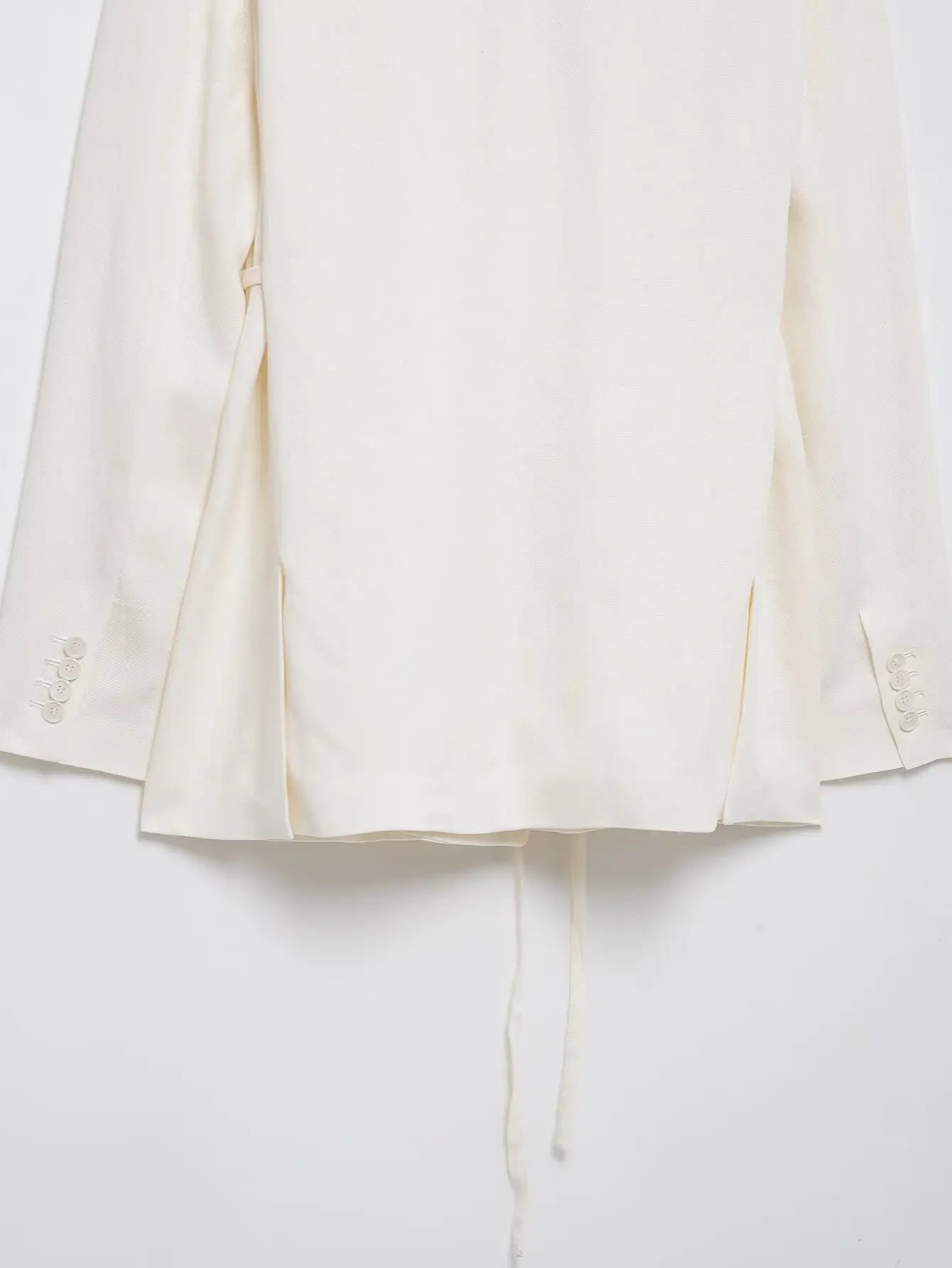 HH Women's Suits White Turn-Down Collar Long Sleeves Lace-Up Blazers+High Waist Zipper Long Pants Female Spring Fashion Sets.