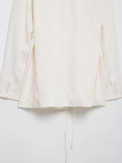 HH Women's Suits White Turn-Down Collar Long Sleeves Lace-Up Blazers+High Waist Zipper Long Pants Female Spring Fashion Sets.