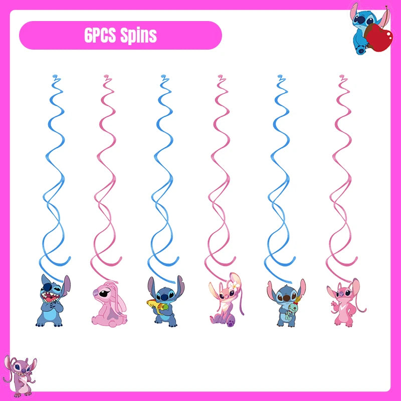 Disney Lilo und Stitch Party Dekoration Geschirr rosa Stitch alles Gute zum Geburtstag Party Thema liefert Ballon Hintergrund Tasse Teller