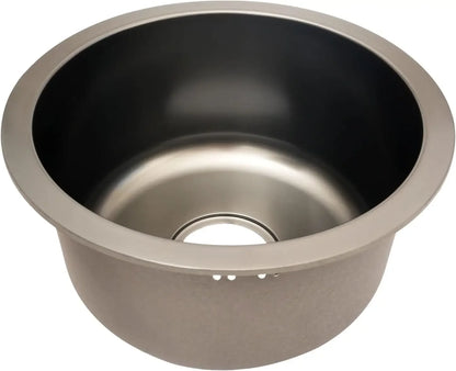 Rundes Waschbecken aus Edelstahl, moderner minimalistischer Stil, Küchen- und Badezimmerwaschbecken, Nano-Beschichtung, Einzelwaschbecken für Zuhause, Restaurants