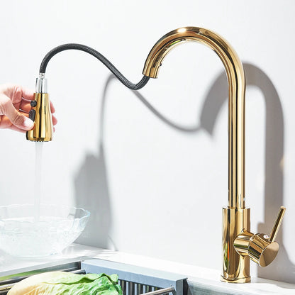 Kitchen Faucet Brushed Nickel Hot and Cold Water Faucet Kitchen Sink Faucet Pull-out Sprayer For Kitchen Sink Faucet