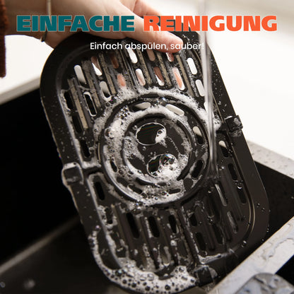 Sinaopus 2000W 9L XXL Hot Air Fryer with Dual Chambers Multi-function LED Touch Screen Timable Oil-Free Cooking Air Fryer.