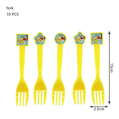 Pokemon Geburtstag Party Dekoration Neue Ligntning Pikachu Ballon Kid Event Liefert Einweg Geschirr Banner Hintergrund Platte