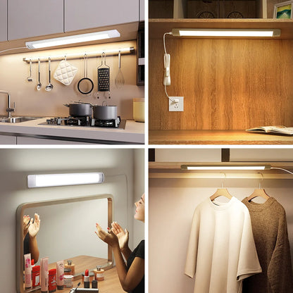 Dimmable Led Light Tube with Remote`Control Home 110-220V Ceiling Fixture LED Light Bar for Kitchen Garage Bedroom Cabinet light.