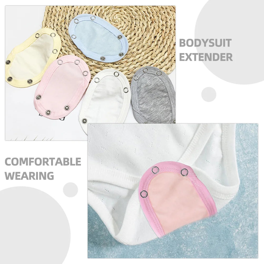 5-teilige Strampler-Verlängerung mit Druckknopfverlängerung für Baby-Overalls, Kleinkind-Mädchen-Body, Baumwollverlängerungen.