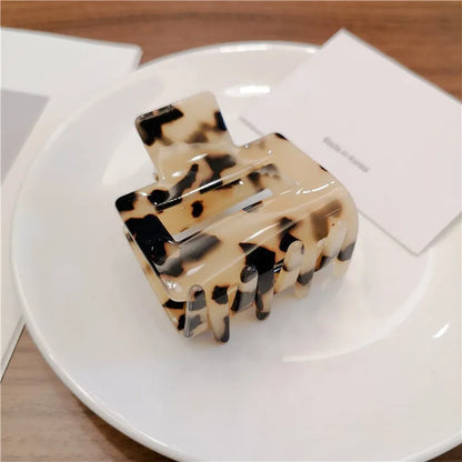 Muweordy New Acetate Claw Clip Leopard Hair Claw Large Geometric Hollow Square Crab Hair Clip  for Women Girl Hair Accessories.