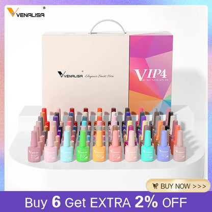 New Fashion Color Venalisa Gel Polish Kit VIP4 HEMA TPO FREE Enamel Vernish For Nail Art Design Whole Set Nail Gel Learner Kit.