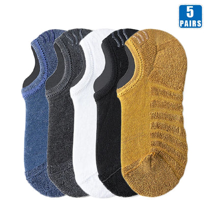 5 Pairs Men Short Socks Cotton High Quality Crew Ankle Casual Soft Low-Cut Non-Slip Breathable Summer Autumn 2022 Sock for Male.
