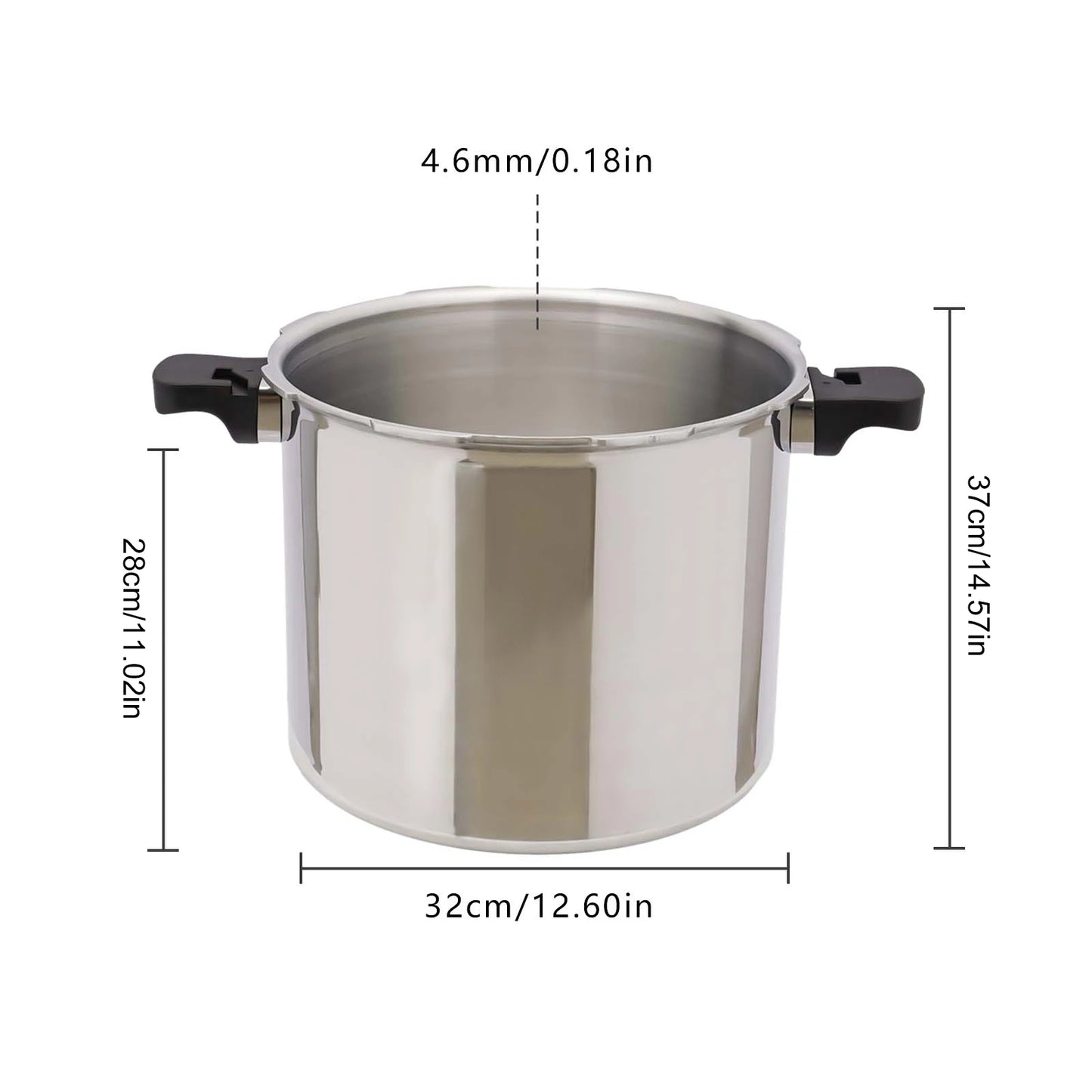 22L Large Capacity Pressure Canned Pot With Pressure Gauge Release Valve, Silver New Model.