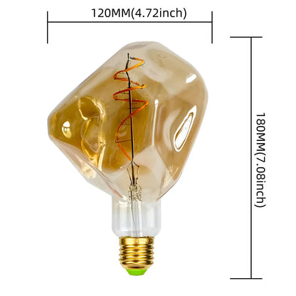 TIANFAN Edison Led-lampe Big Stone G125 4W Dimmbar 220-240V E27 2000Kelvin Super Warm Spezialität Dekorative Glühbirne.
