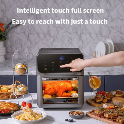 10L Large Capacity Electric Air Fryers Oil-free Automatic Household Kitchen 360°Baking Convection Oven Deep Fryer without Oil.